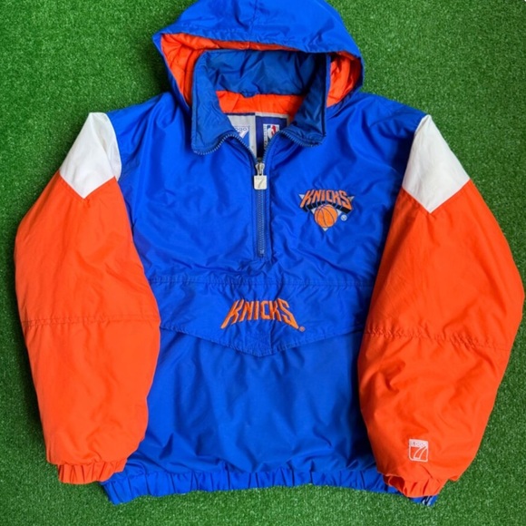 LOGO 7 Blue and Orange Knicks Bomber Jacket - Picture 1 of 4